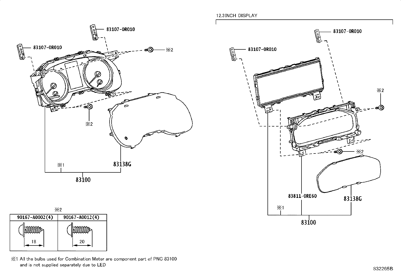Toyota 83800-0RF02 METER ASSY, COMBINATION