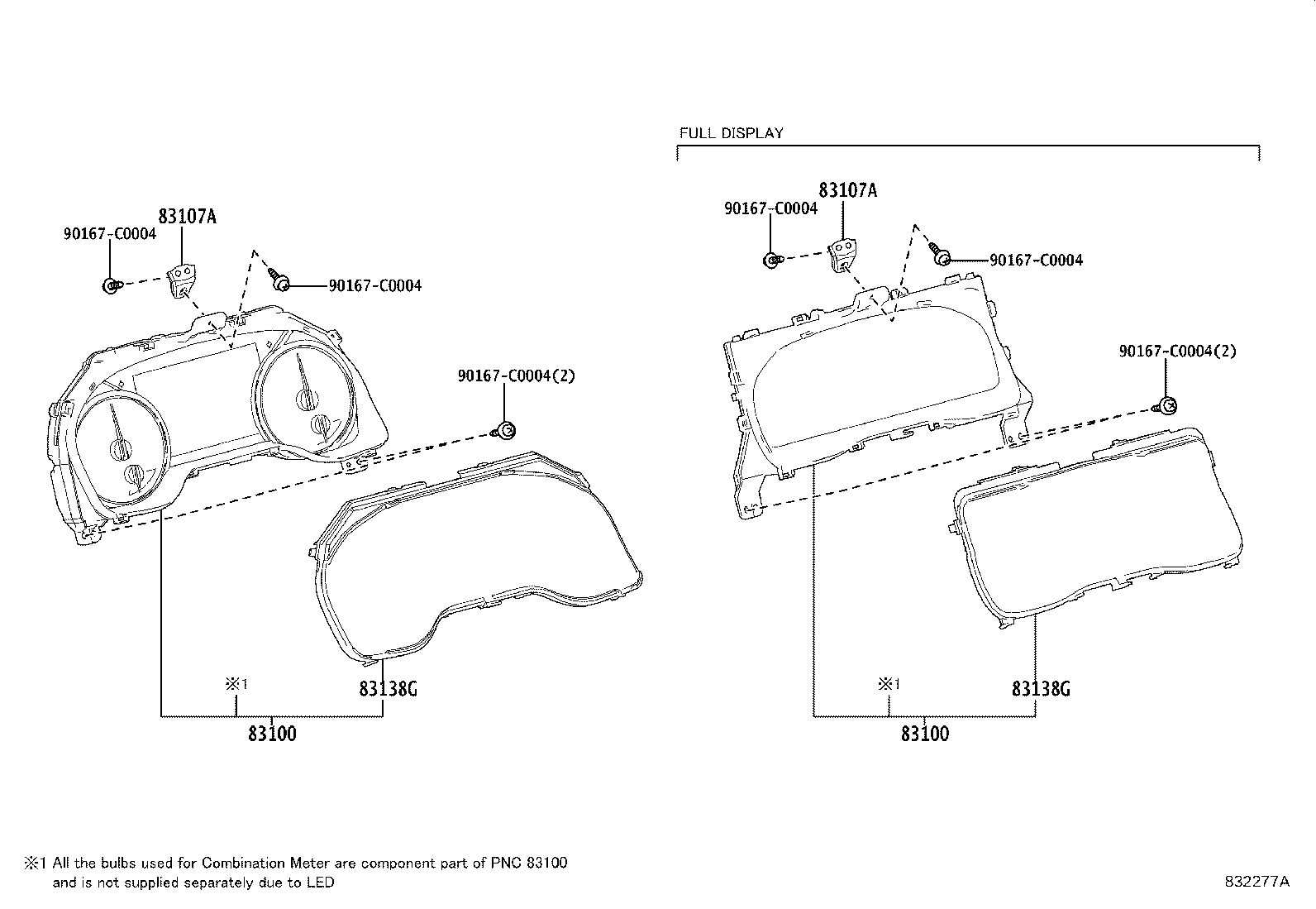 83107-07030 BRACKET SUB-ASSY, METER, NO.1 product image