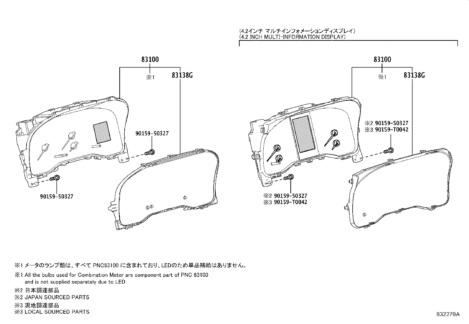 Toyota 83800-26R50 METER ASSY, COMBINATION