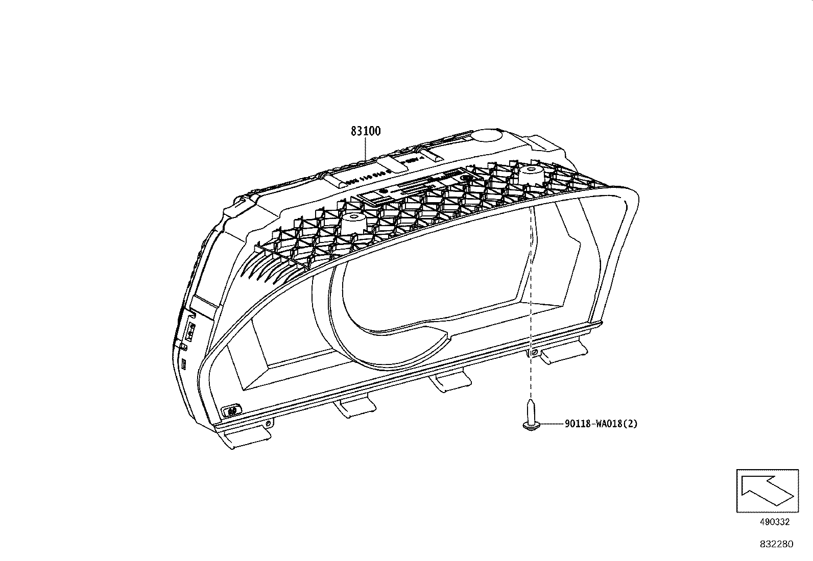 83108-WAA04 MIRROR SUB-ASSY, METER product image