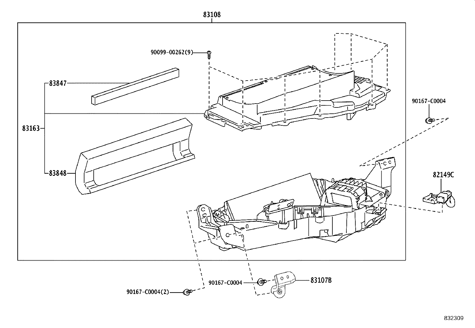 83107-07030 BRACKET SUB-ASSY, METER, NO.1 product image