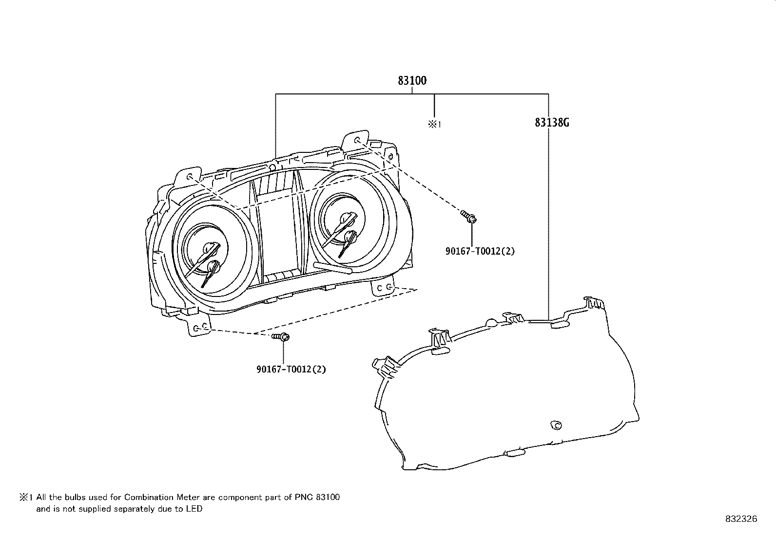 83852-FBL60 GLASS, COMBINATION METER product image