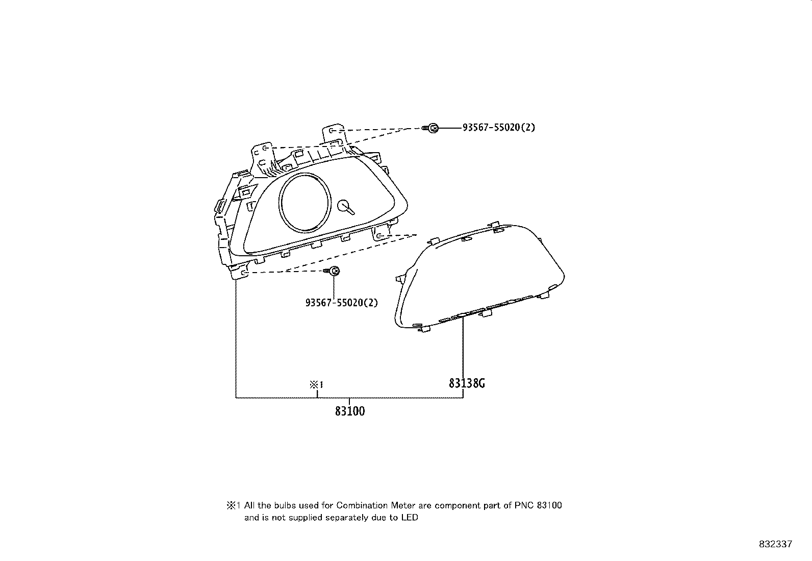 83108-76030 MIRROR SUB-ASSY, METER product image