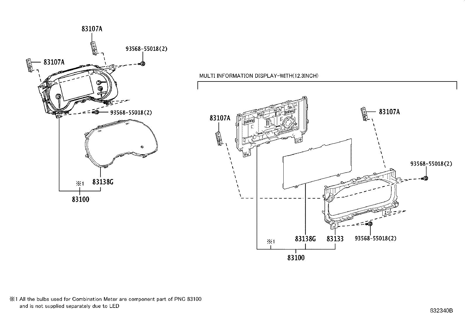 Toyota 83800-4AE10 METER ASSY, COMBINATION