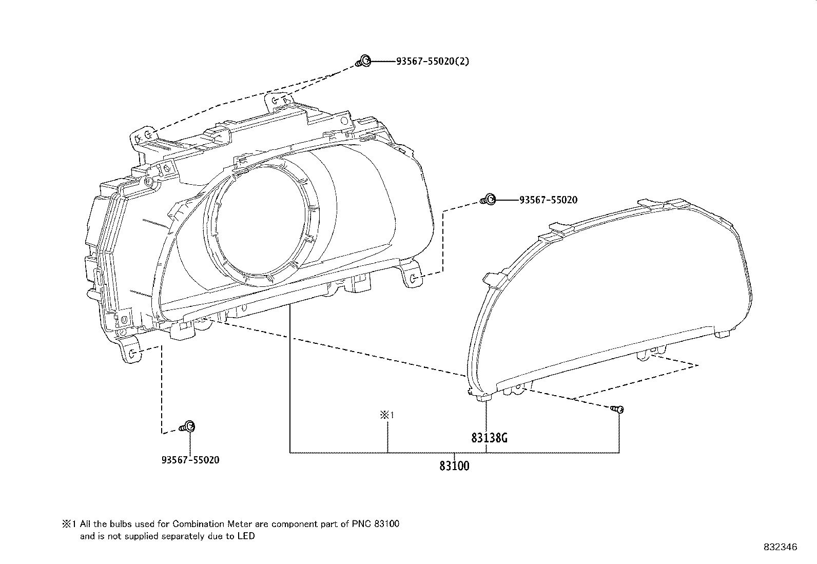 83108-11380 MIRROR SUB-ASSY, METER product image