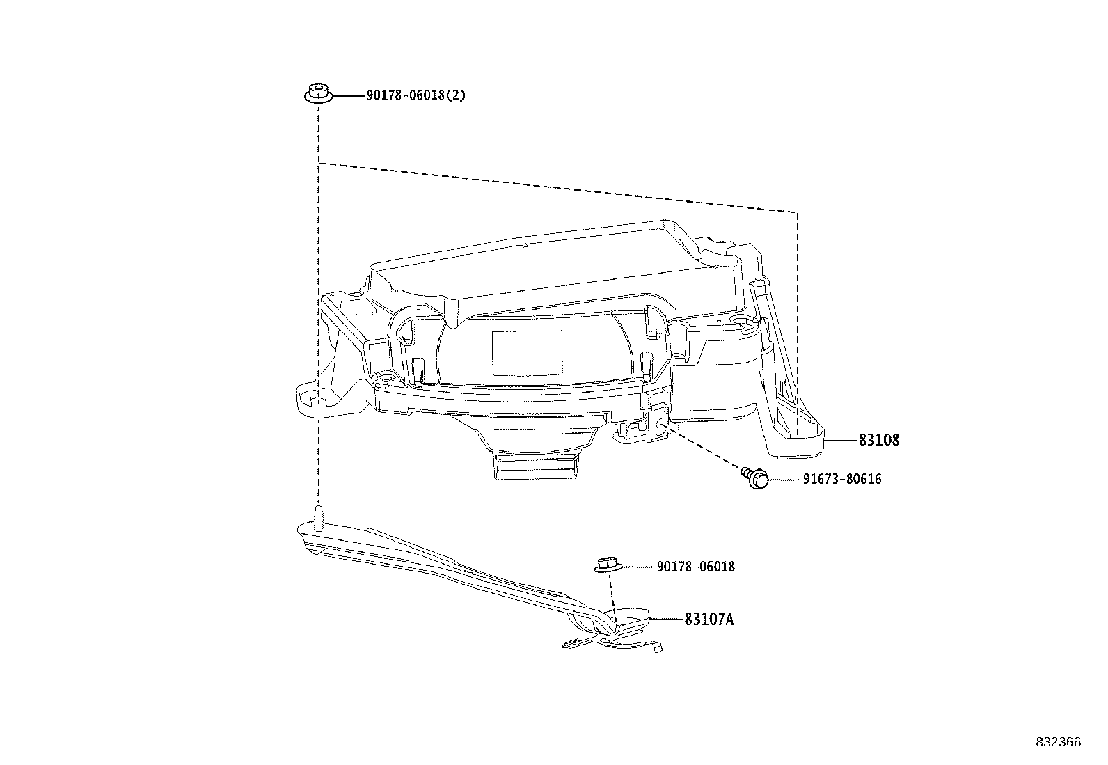 83108-52071 MIRROR SUB-ASSY, METER product image