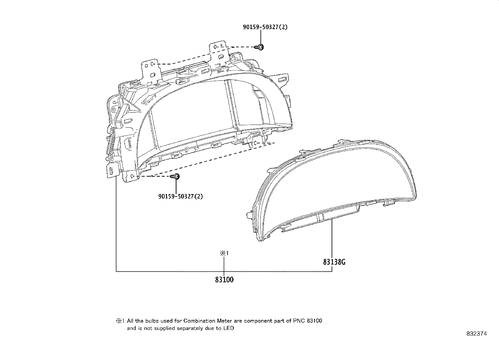 83108-62070 MIRROR SUB-ASSY, METER product image