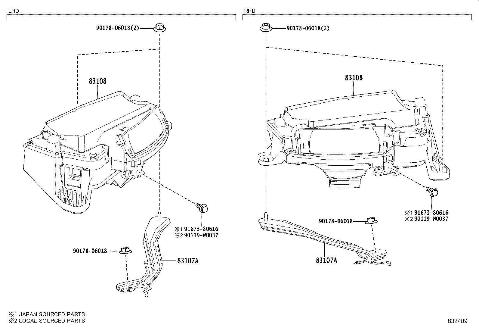 83108-0D050 MIRROR SUB-ASSY, METER product image