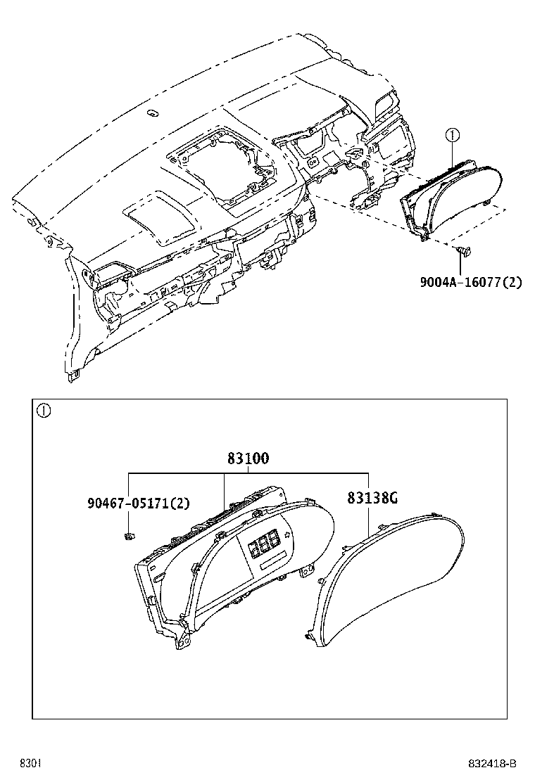 Toyota 83800-BX080 METER ASSY, COMBINATION