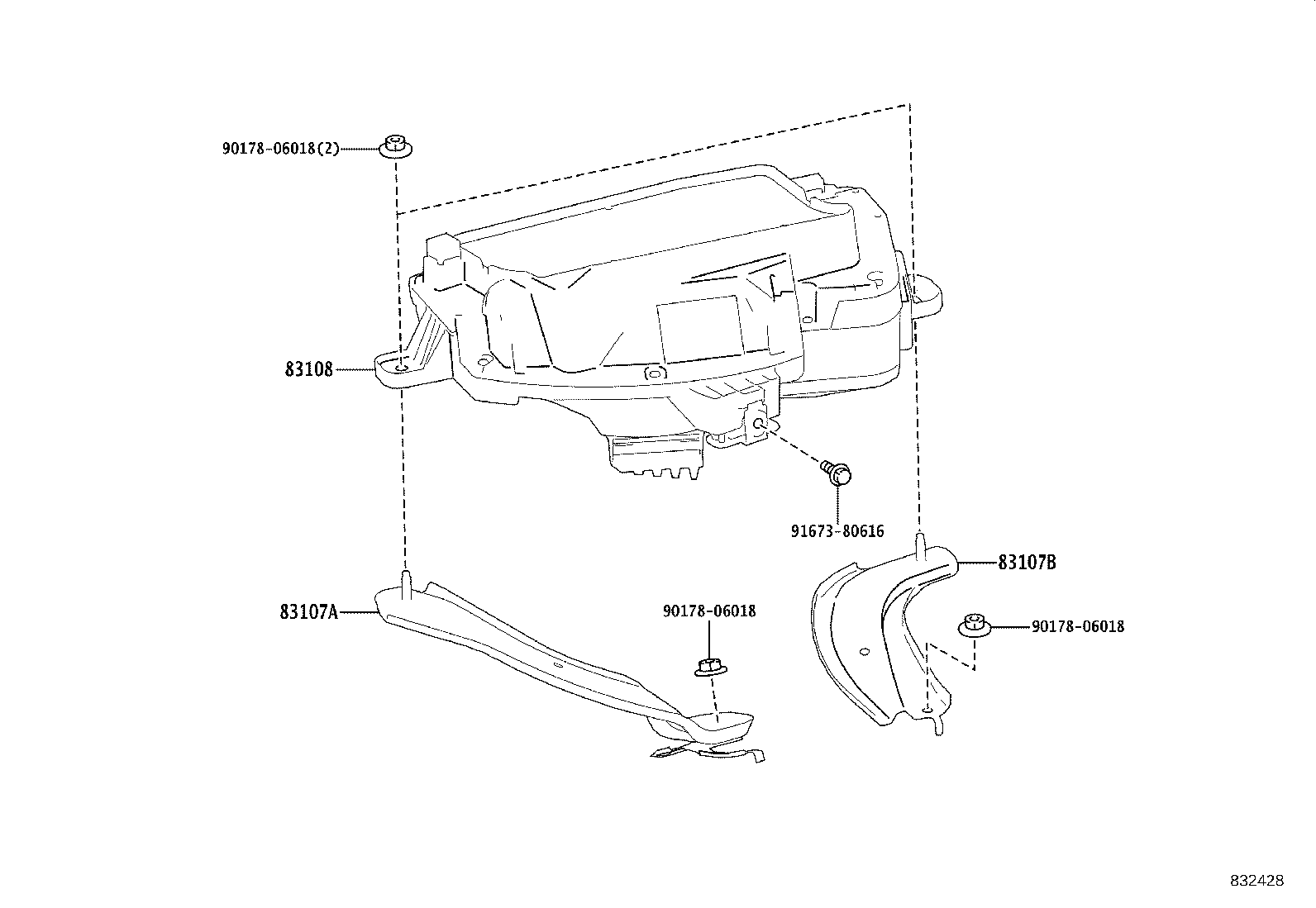 83107-52030 BRACKET SUB-ASSY, METER, NO.1 product image