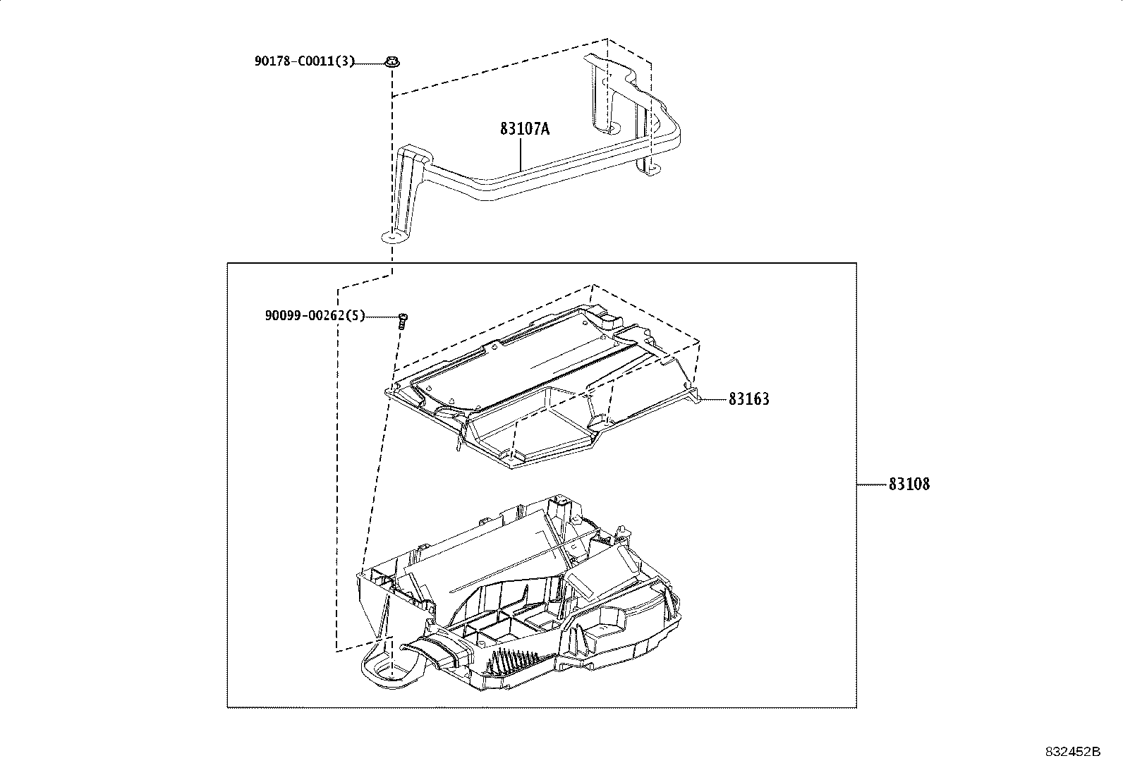 83107-08030 BRACKET SUB-ASSY, METER, NO.1 product image
