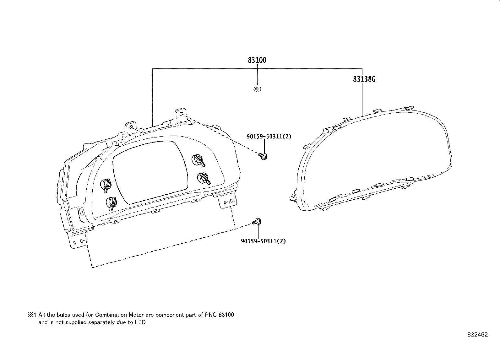 83108-60052 MIRROR SUB-ASSY, METER product image