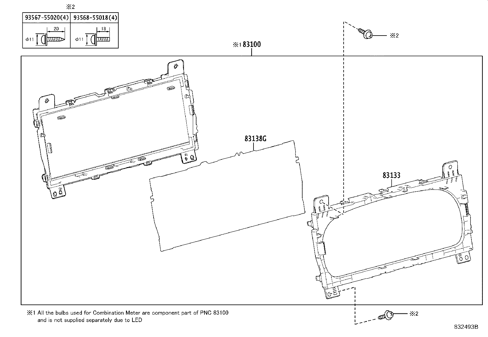 Toyota 83800-3AX50 METER ASSY, COMBINATION