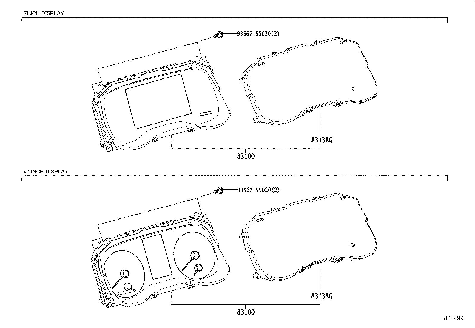 83852-5D320 GLASS, COMBINATION METER product image