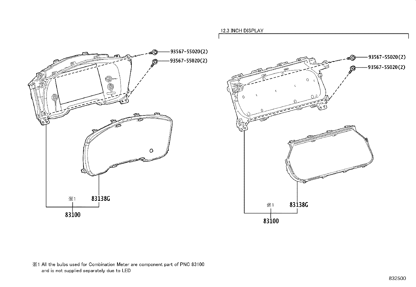 83852-16760 GLASS, COMBINATION METER product image