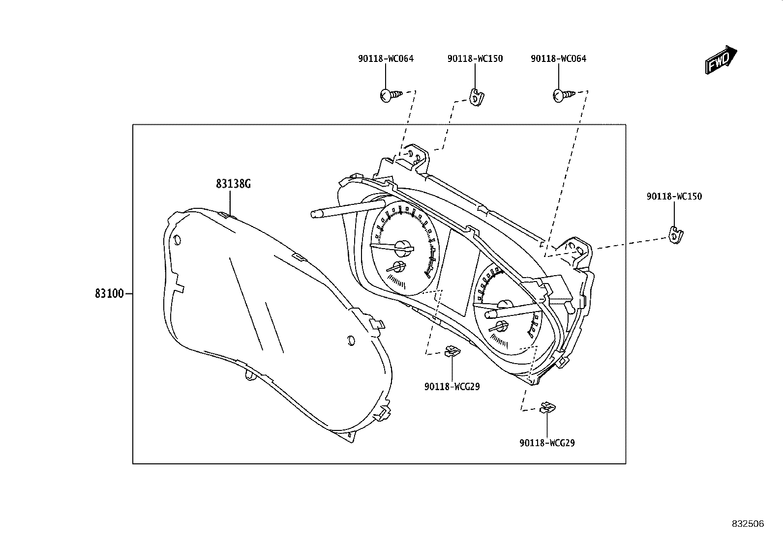 83108-WC007 MIRROR SUB-ASSY, METER product image