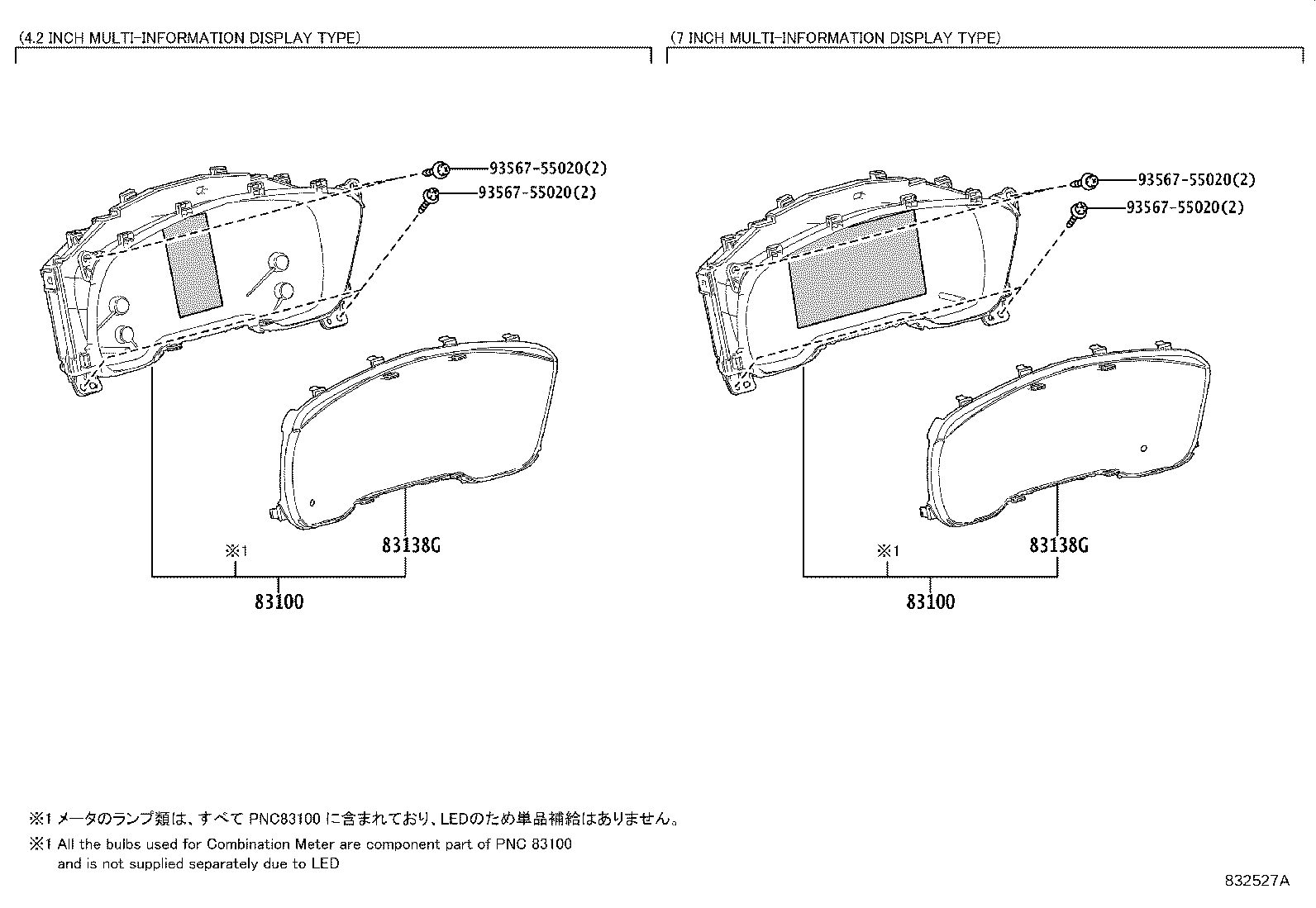 Toyota 83800-1EV10 METER ASSY, COMBINATION