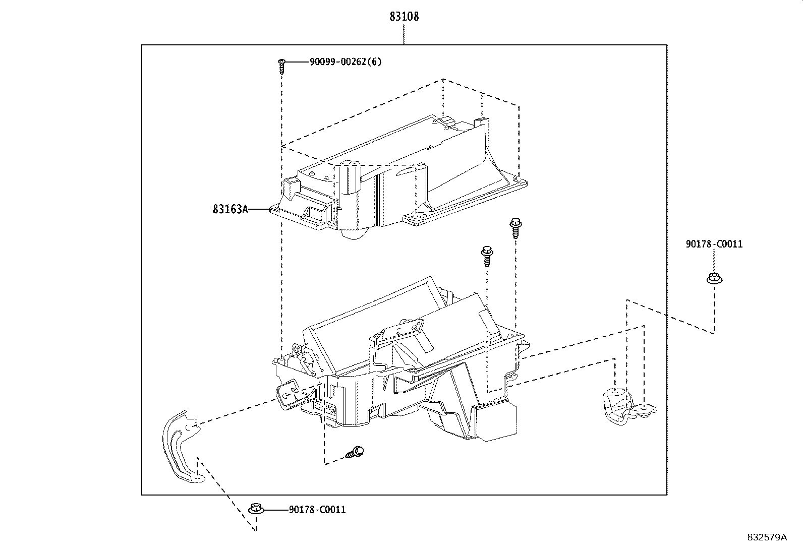 83107-0R030 BRACKET SUB-ASSY, METER, NO.1 product image