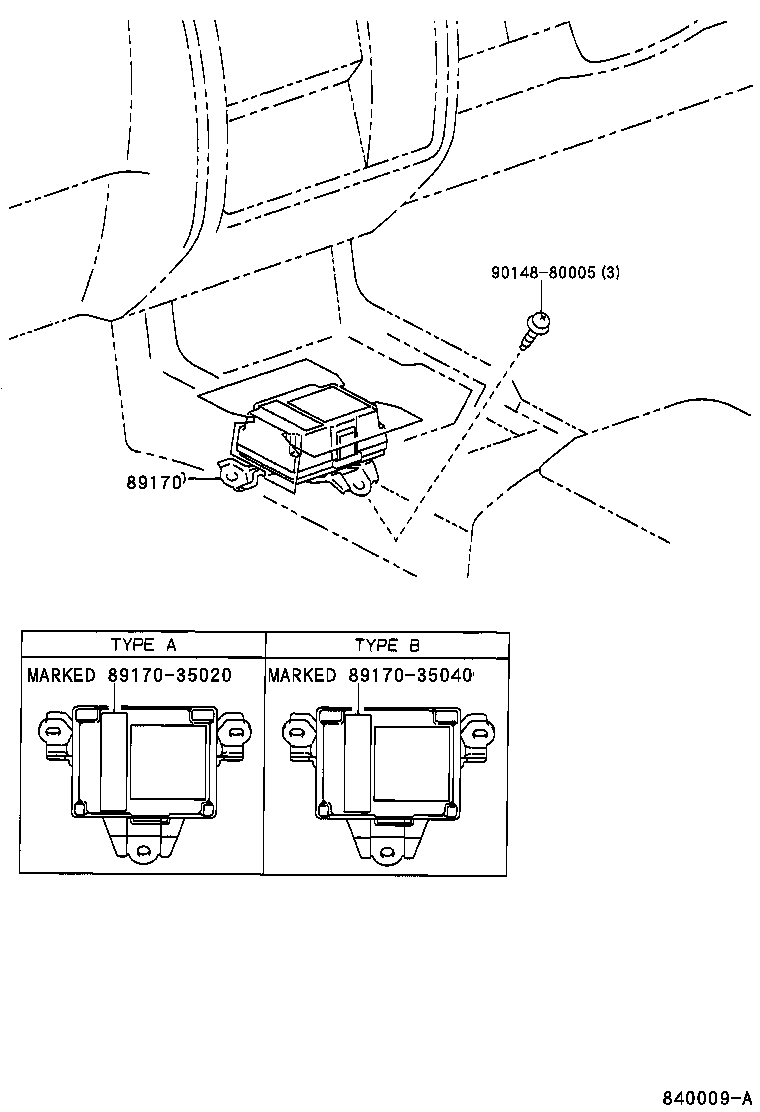 89173-69025 SENSOR, AIR BAG, FRONT RH product image