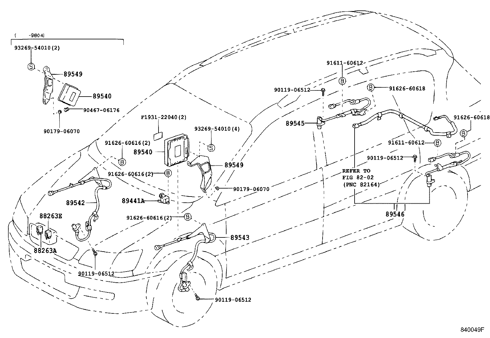 89545-44010 SENSOR, SPEED, REAR RH product image