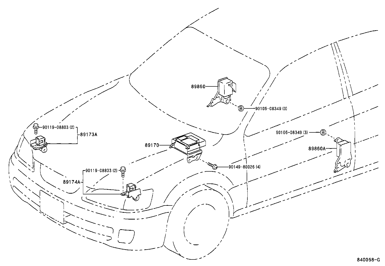 89170-06110 SENSOR ASSY, AIR BAG product image