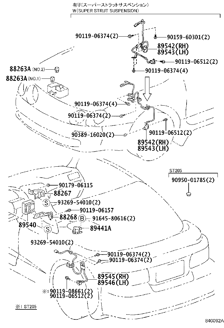 89545-20100 SENSOR, SPEED, REAR RH product image