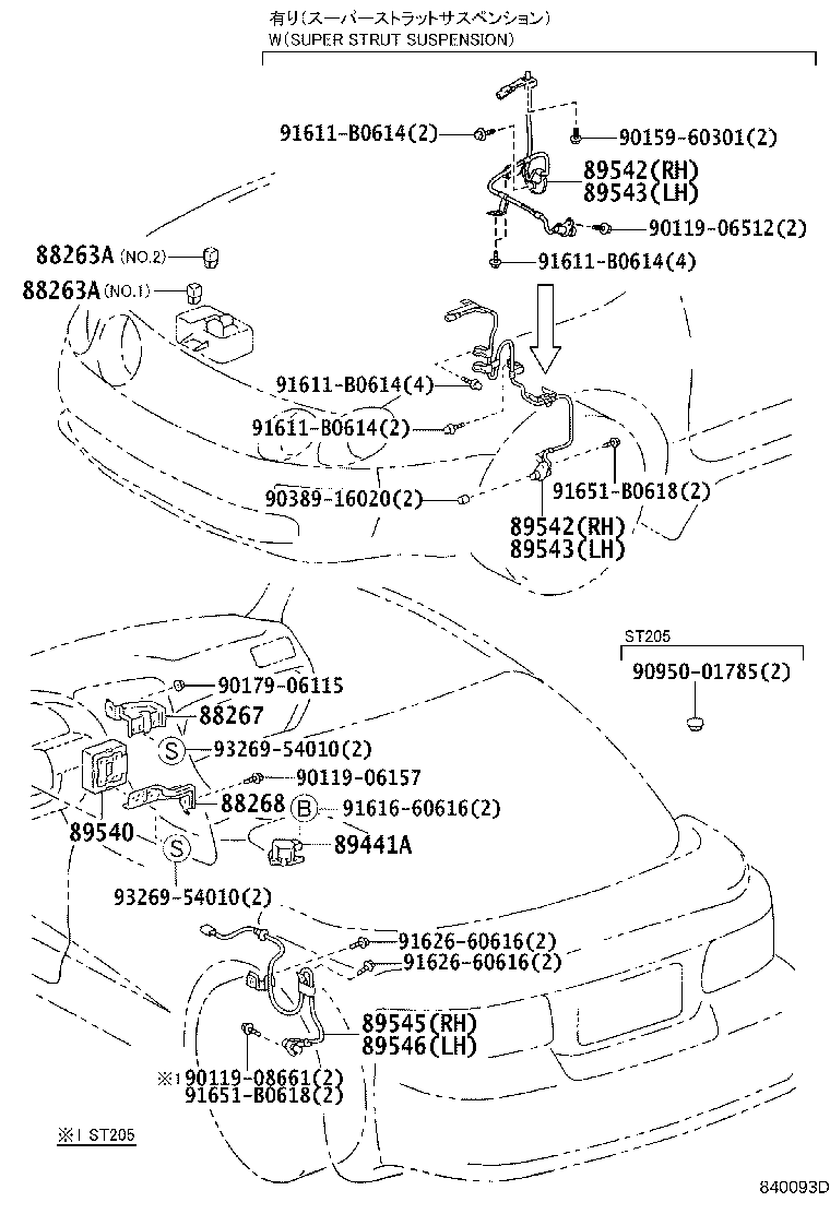 89545-20100 SENSOR, SPEED, REAR RH product image
