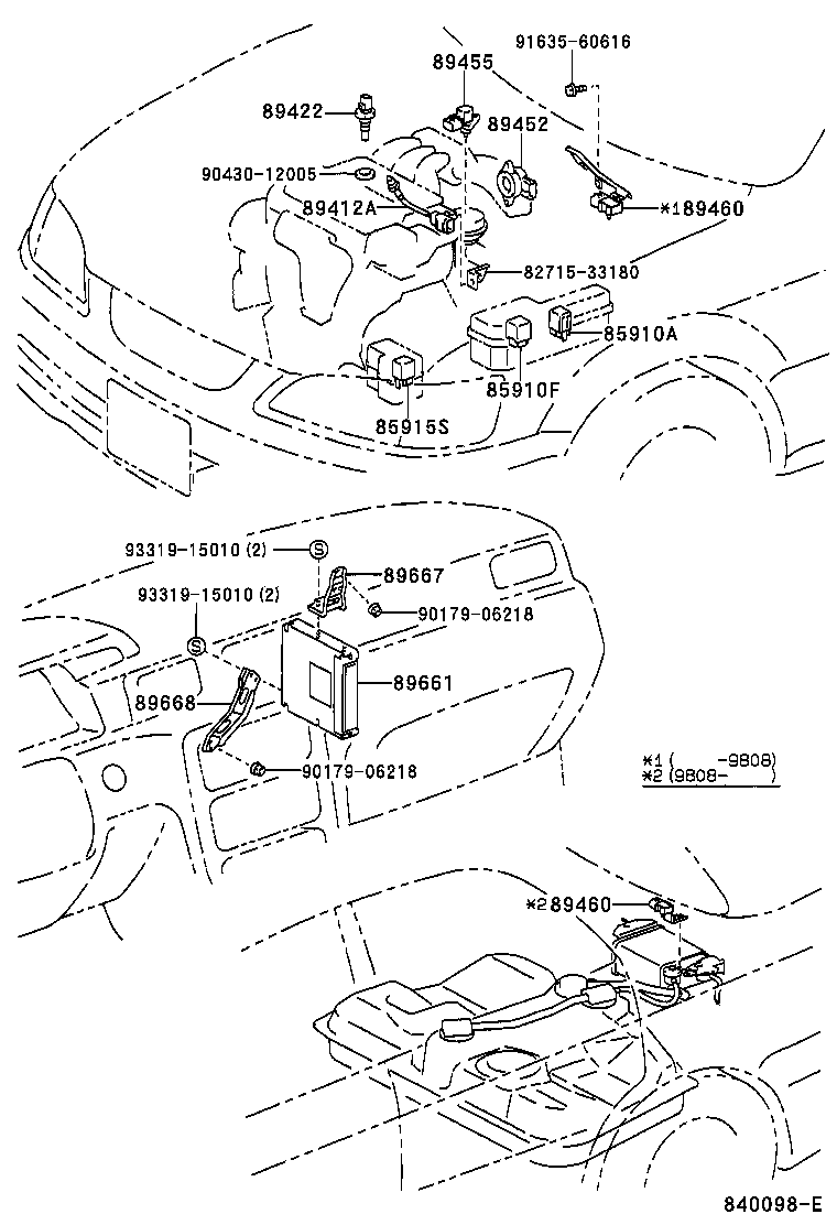 Toyota 89424-33010 SENSOR, INLET AIR TEMPERATURE (FOR E.F.I.)