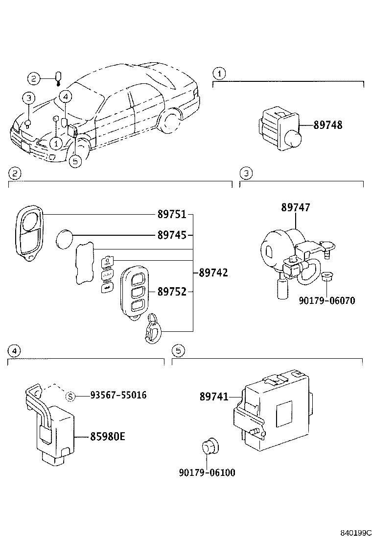 89741-33140 RECEIVER, DOOR CONTROL product image
