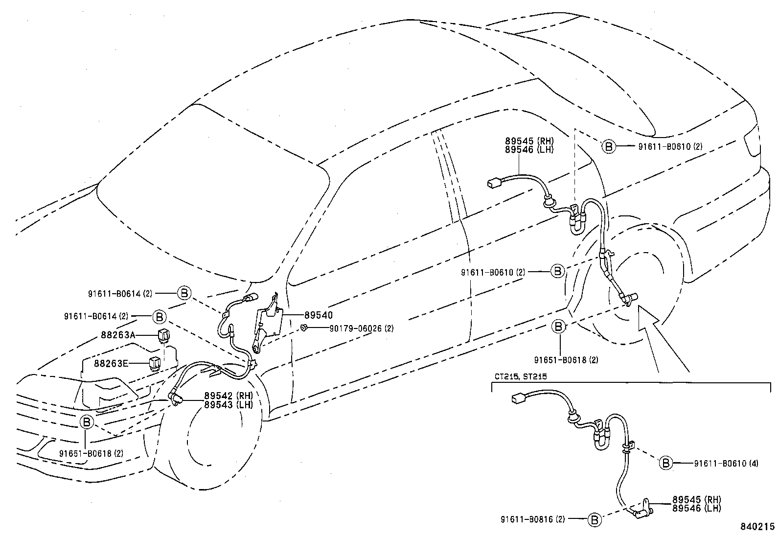 89545-20150 SENSOR, SPEED, REAR RH product image