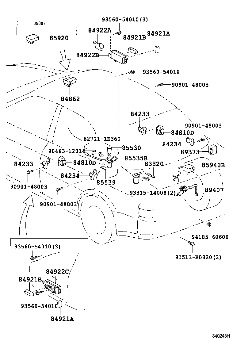 84140-33130 SWITCH ASSY, HEADLAMP DIMMER product image