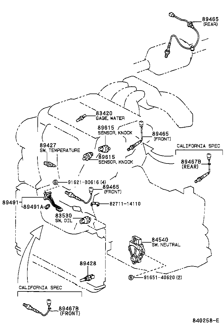 Toyota 89467-41040 SENSOR, AIR FUEL RATIO