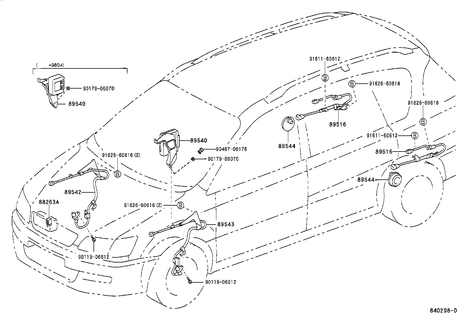 89516-44010 WIRE, SKID CONTROL SENSOR product image