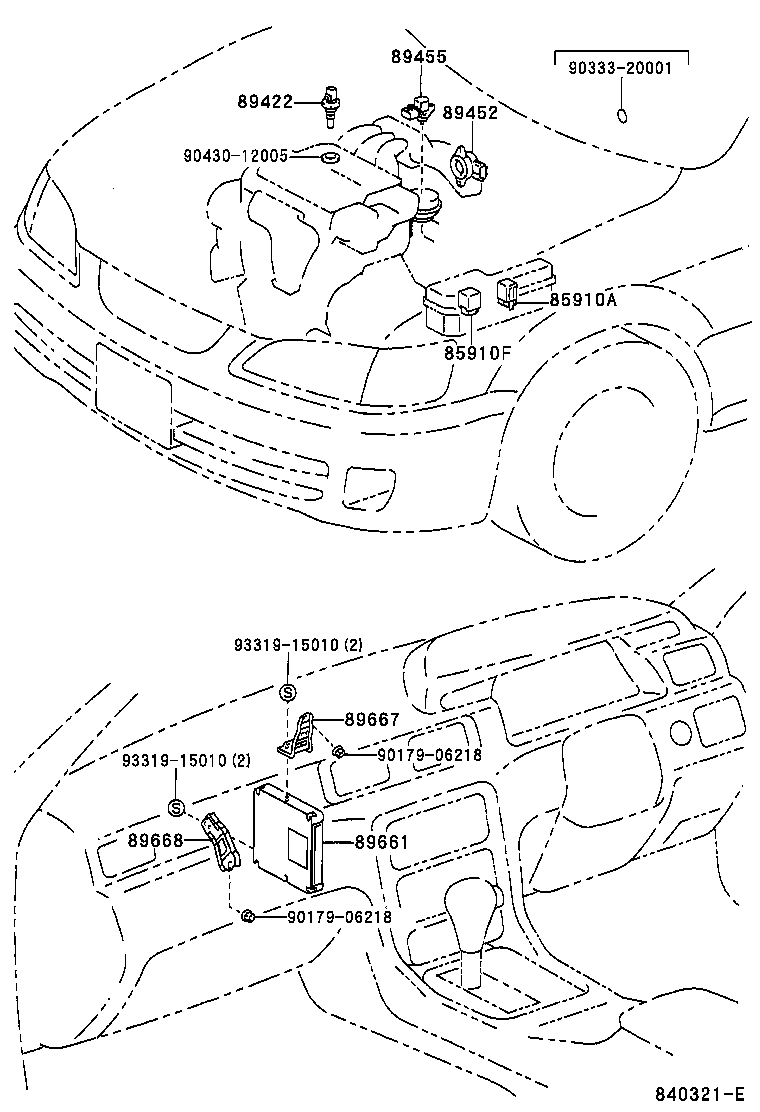 89668-33090 BRACKET, ENGINE CONTROL COMPUTER, NO.2 product image