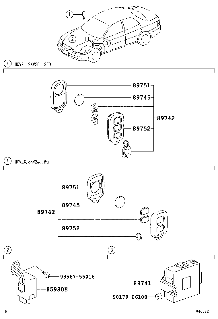 89072-33020 HOUSING SET, DOOR CONTROL TRANSMITTER product image