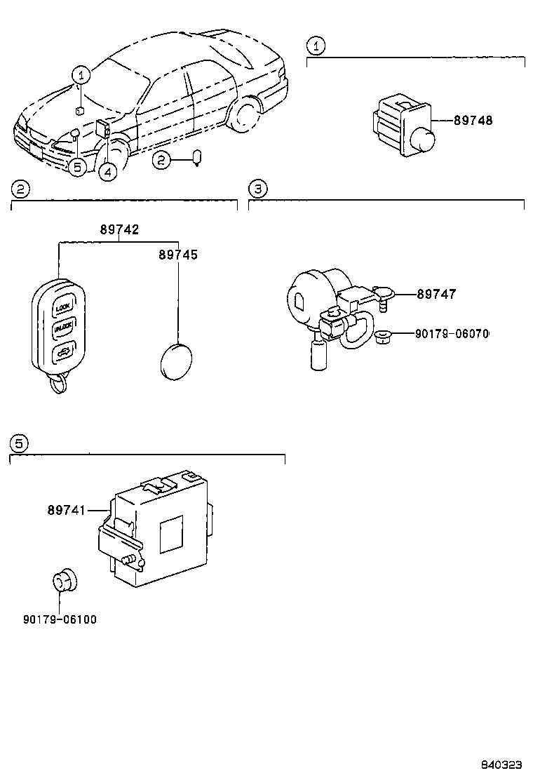 89741-33151 RECEIVER, DOOR CONTROL product image