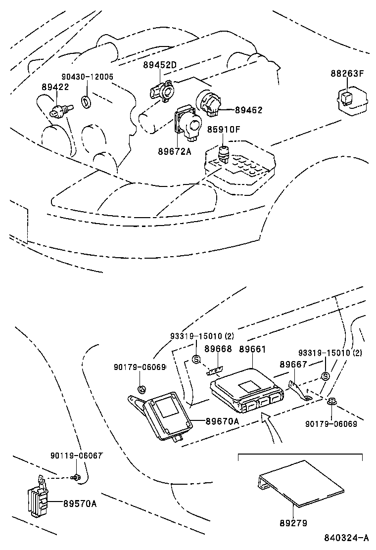 89668-24090 BRACKET, ENGINE CONTROL COMPUTER, NO.2 product image