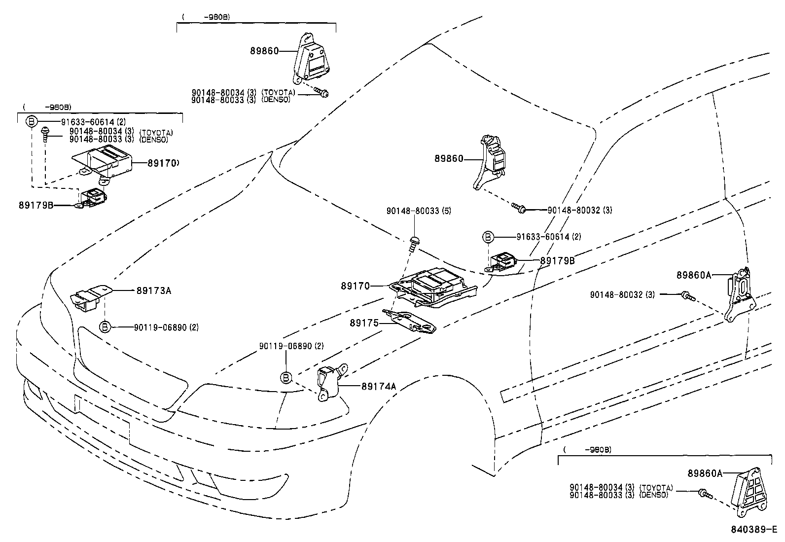 89860-22090 SENSOR ASSY, SIDE AIR BAG, RH product image