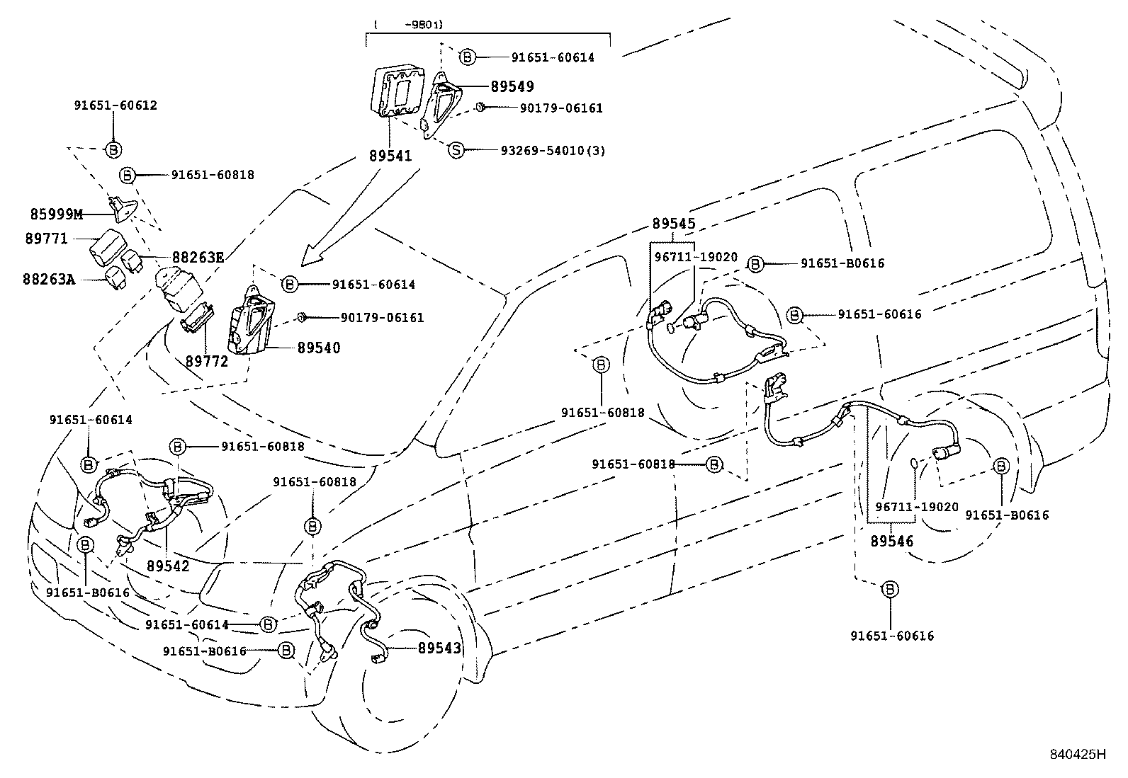 89545-28140 SENSOR, SPEED, REAR RH product image