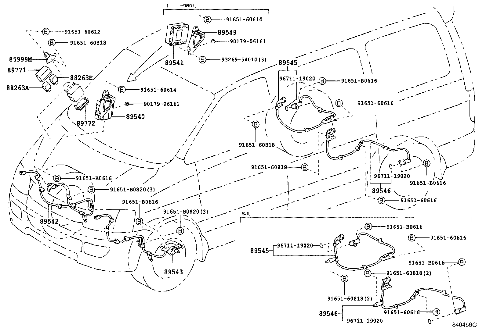 89545-28140 SENSOR, SPEED, REAR RH product image