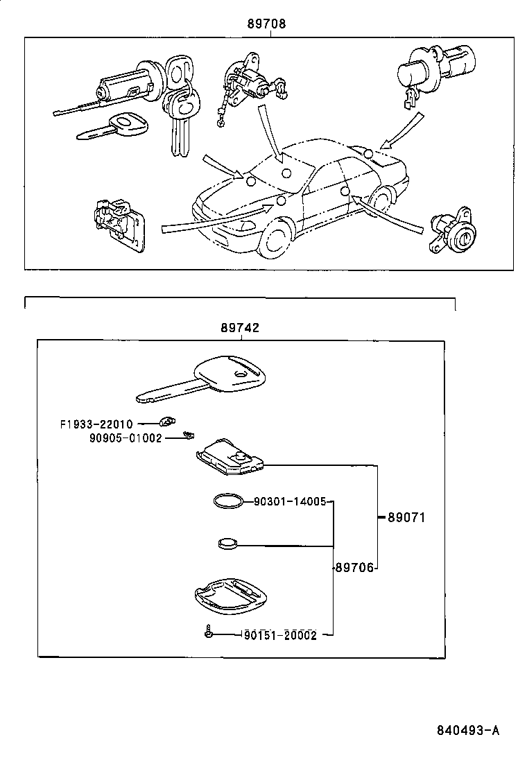 89708-22171 CYLINDER SET, WIRELESS DOOR LOCK product image