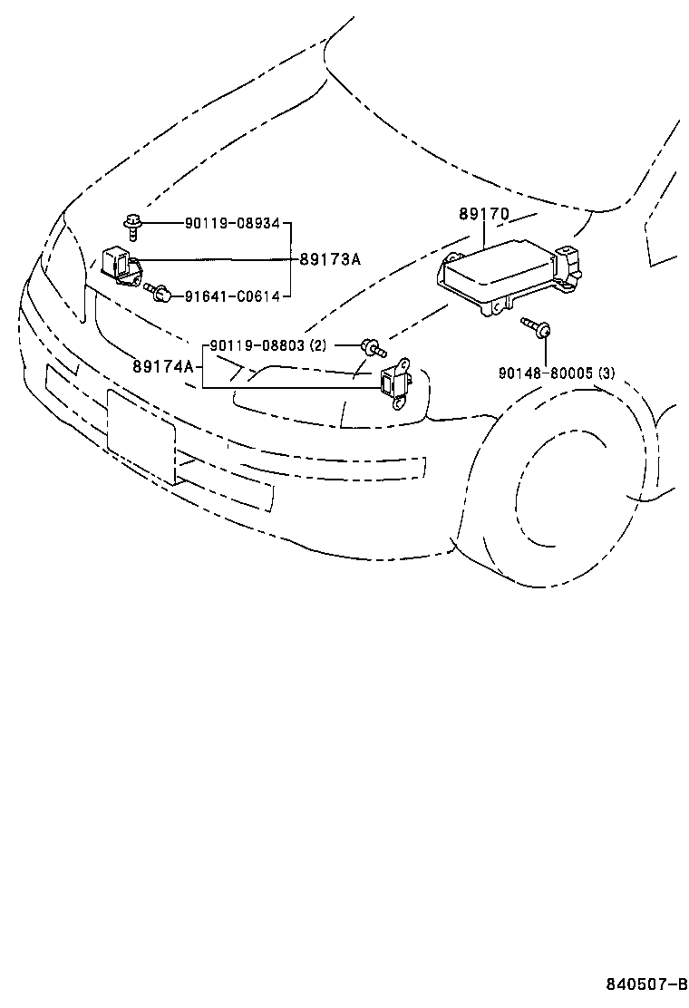 89170-13010 SENSOR ASSY, AIR BAG product image
