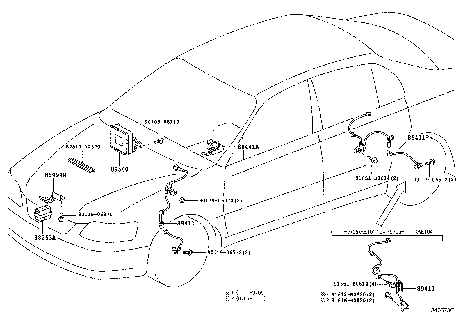 89441-12030 SENSOR, DECELERATION product image