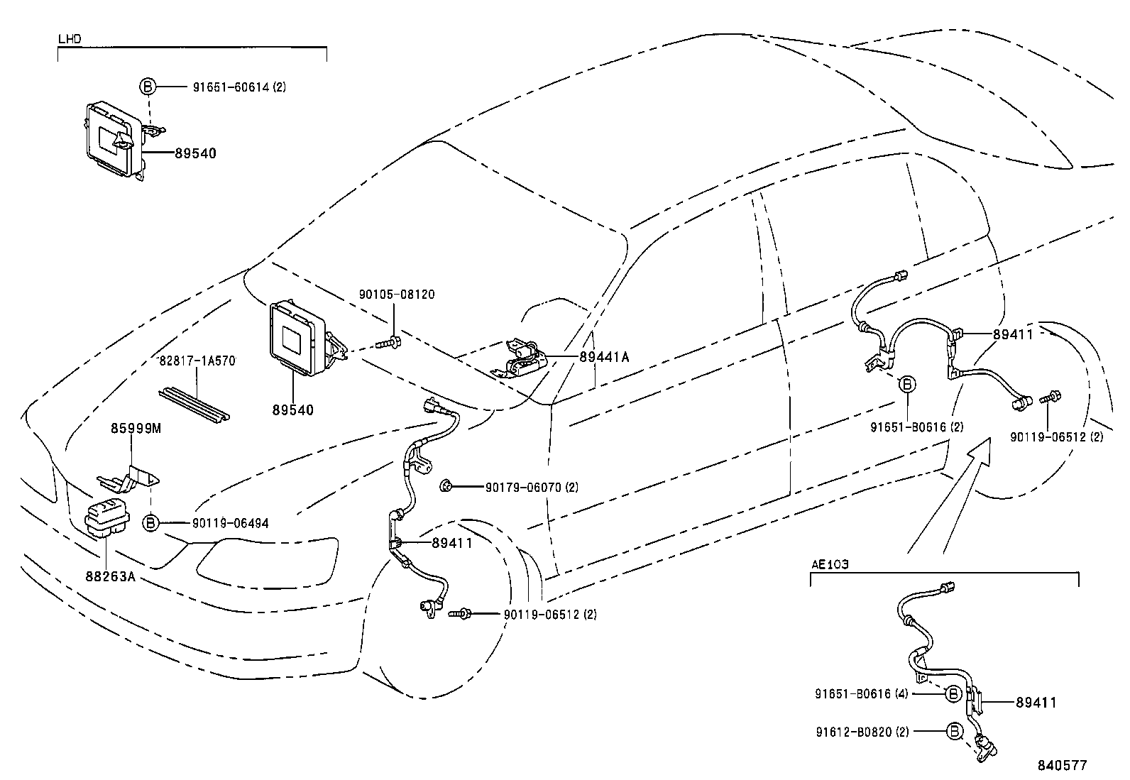 89440-12050 SENSOR, DECELERATION product image