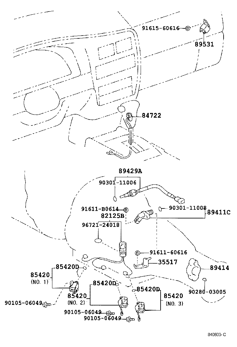 Toyota 84722-35210-B1 SWITCH, TRANSMISSION CONTROL