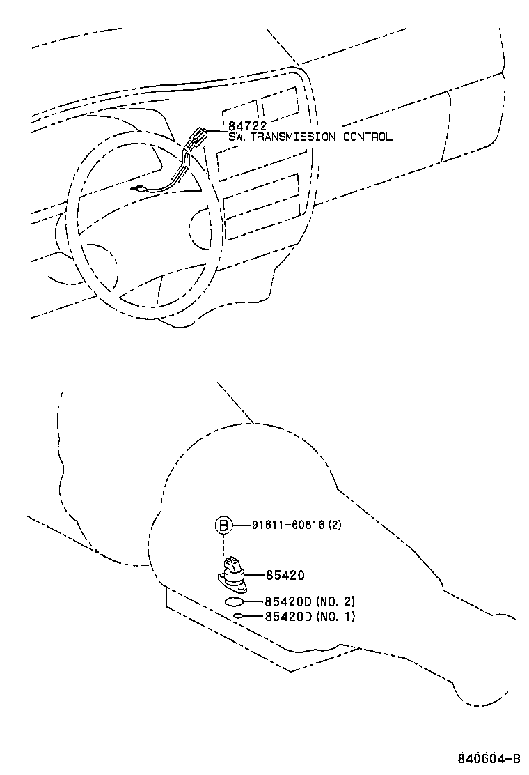 Toyota 84722-35120 SWITCH, TRANSMISSION CONTROL