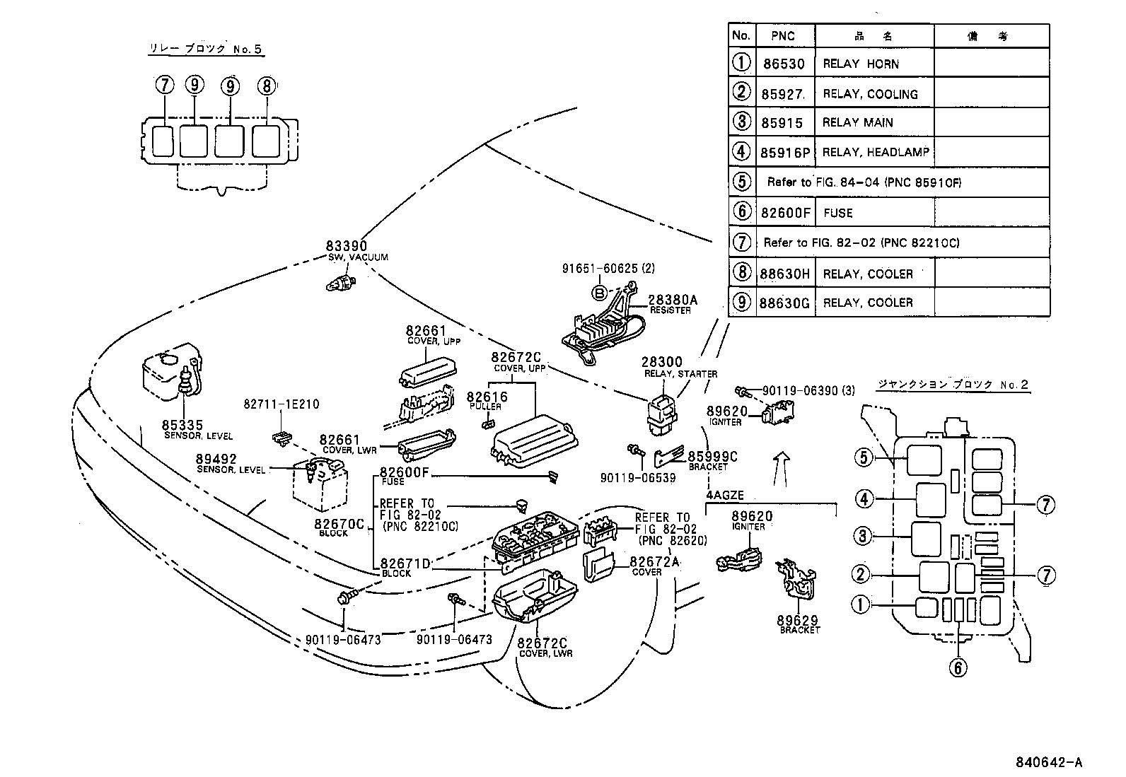 84820-12420 MASTER SWITCH ASSY, POWER WINDOW REGULATOR product image