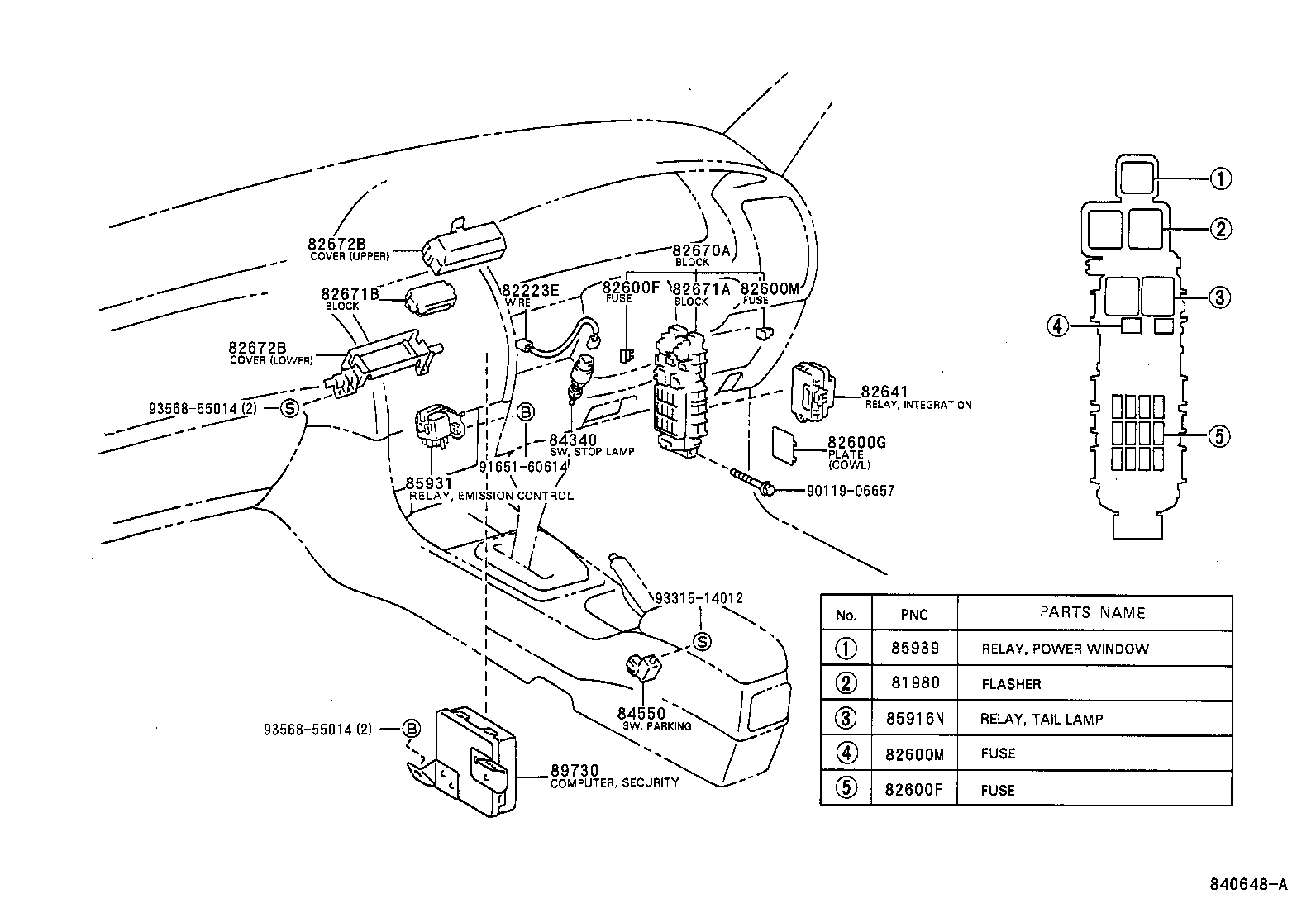 84652-1A110 SWITCH ASSY, WINDSHIELD WIPER product image