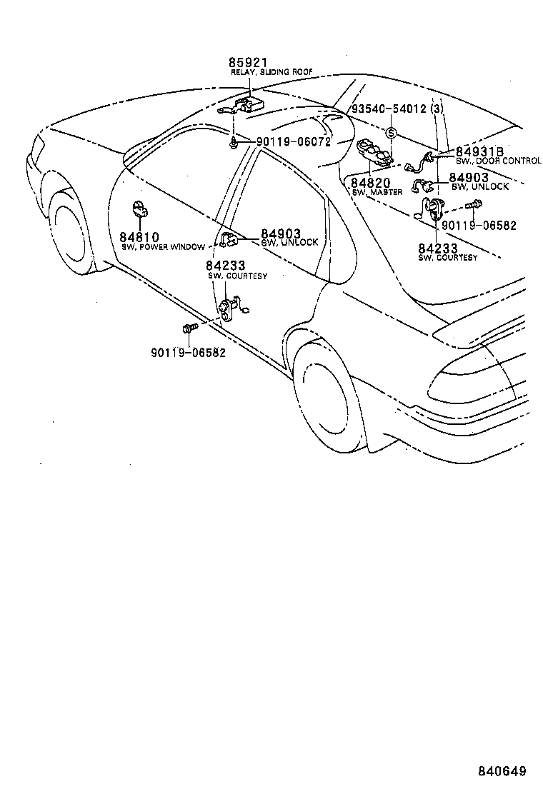 84652-1A110 SWITCH ASSY, WINDSHIELD WIPER product image