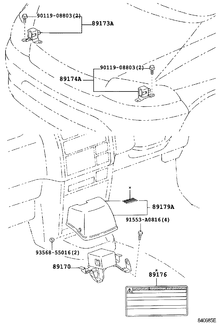 89176-26020 LABEL, AIR BAG SENSOR COVER CAUTION product image